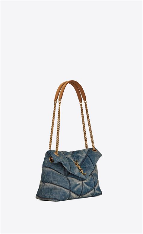 puffer bag yves saint laurent|ysl small denim puffer bag.